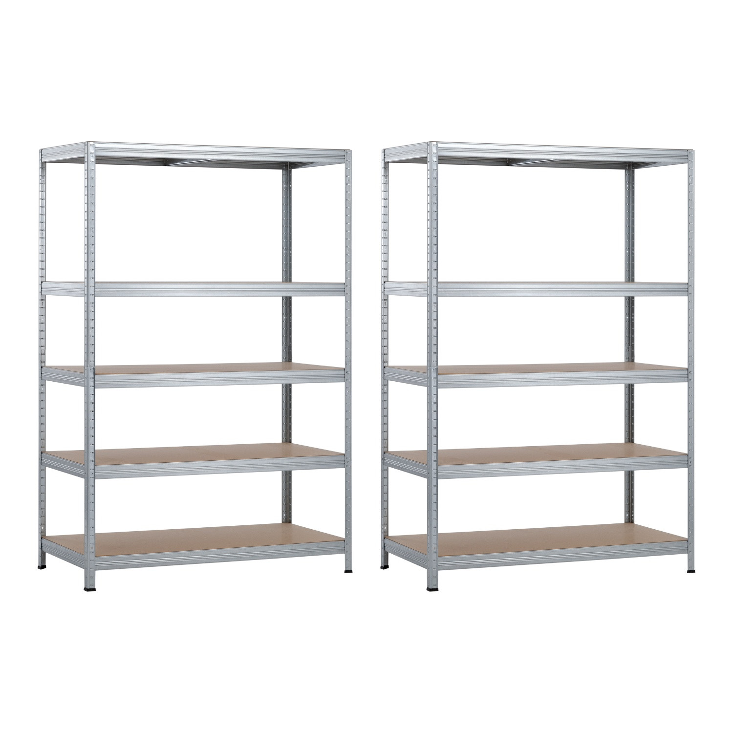 Pack 2 Estanterías Modulares Metálicas con 5 Baldas 1250kg 120x60x180cm Thinia Home Estanterías 8